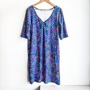 Nadya Toto Colourful Floral Knit Stretchy Comfort Dress XL